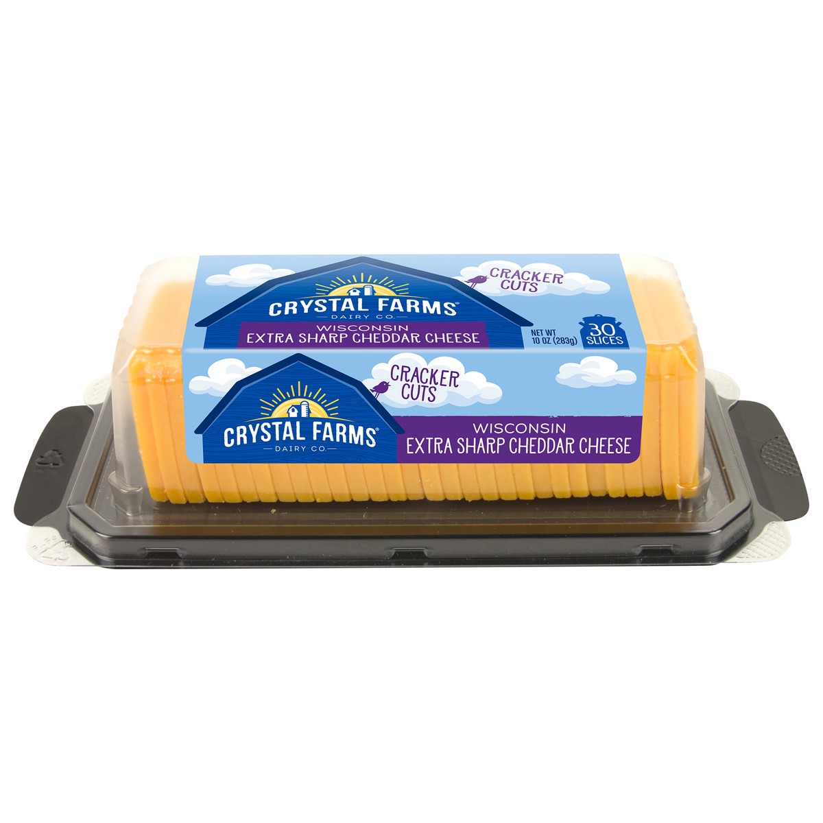 slide 1 of 1, Crystal Farms Extra Sharp Cheddar Cheese Cracker Cuts, 10 oz