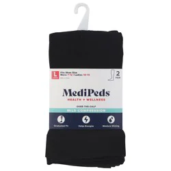 MediPeds Unisex Black Over-the-Calf Mild Compression Socks Large 2 ea