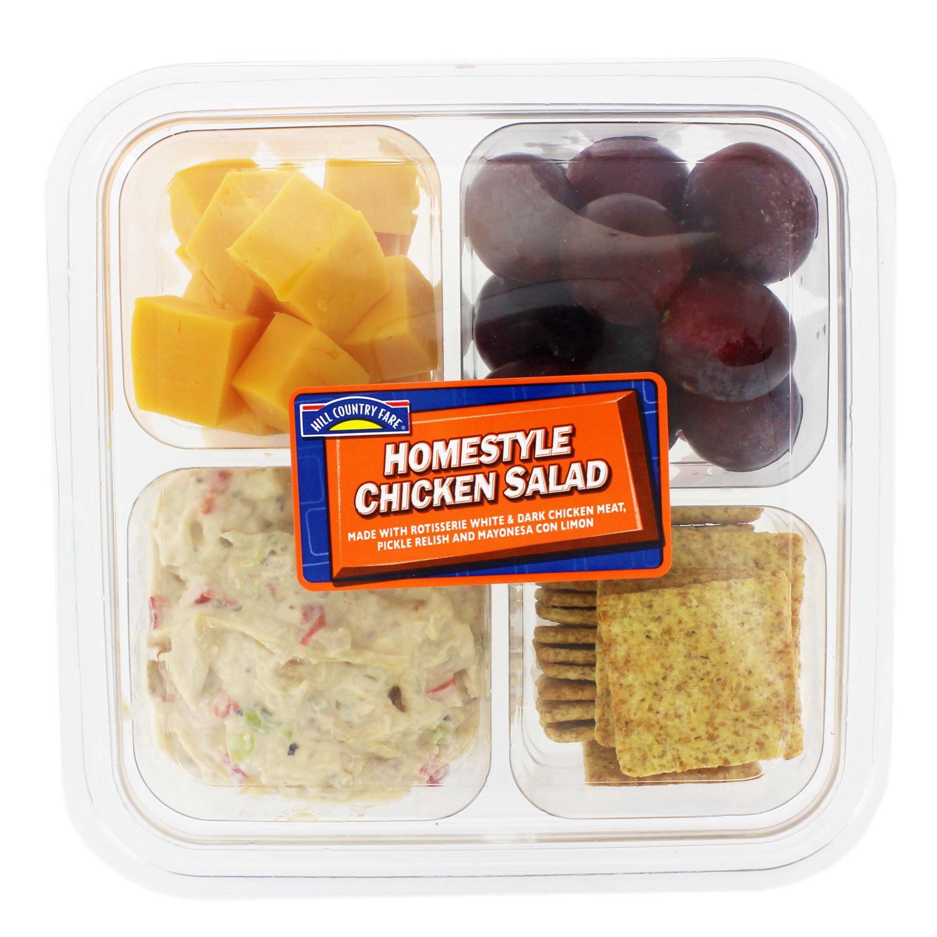 slide 1 of 1, Hill Country Fare Homestyle Chicken Salad Snack Tray, 14 oz