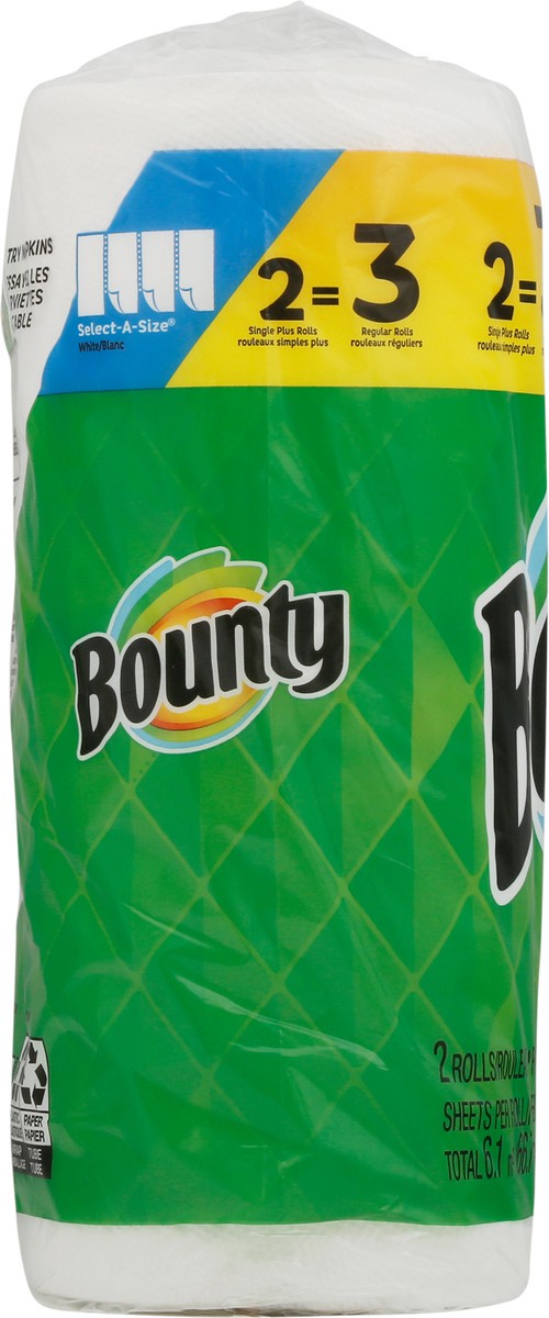 slide 4 of 8, Bounty Paper Towels, Select-A-Size, White, Single Plus Rolls, 2-Ply, 2 ct