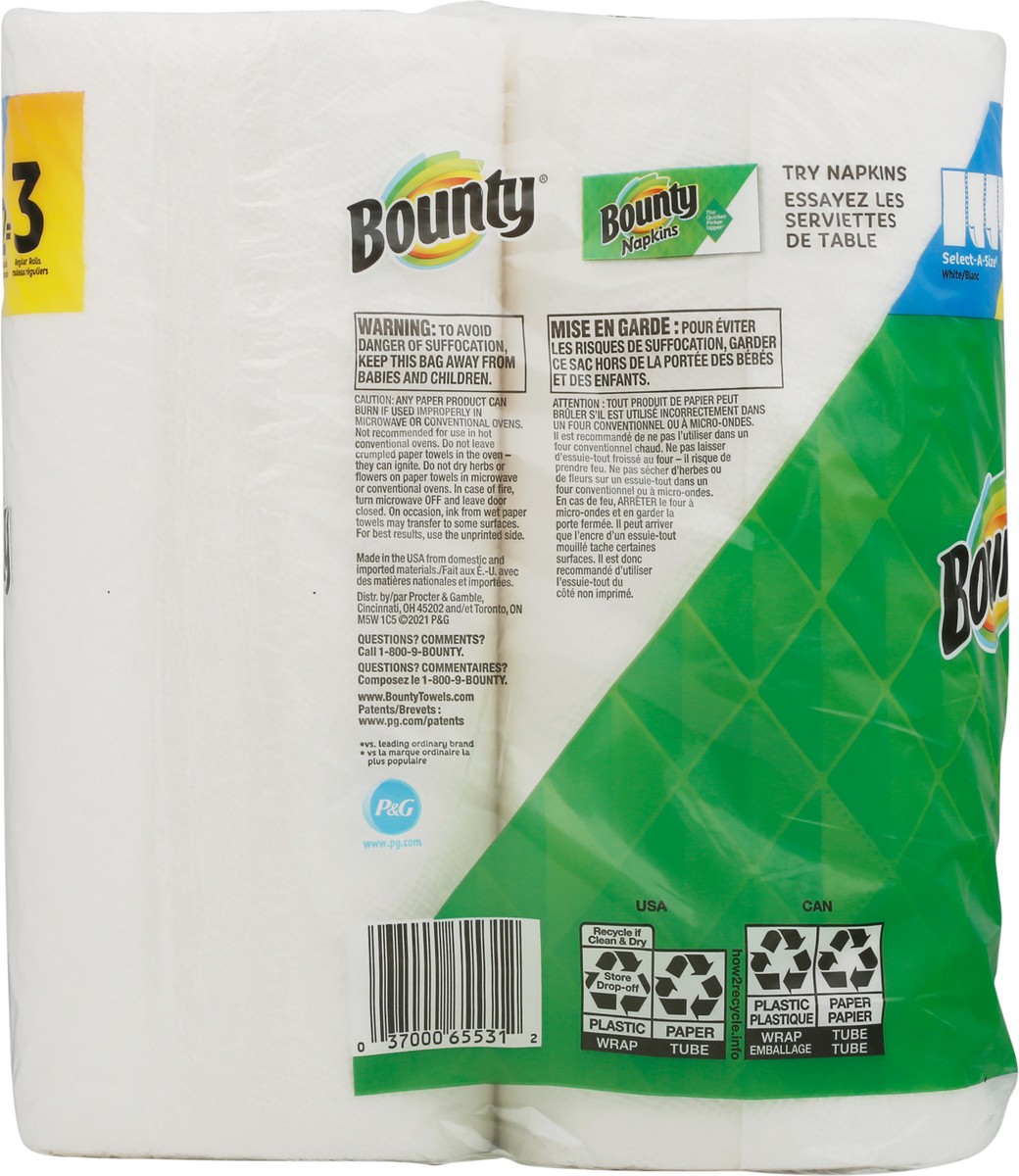 slide 7 of 8, Bounty Paper Towels, Select-A-Size, White, Single Plus Rolls, 2-Ply, 2 ct