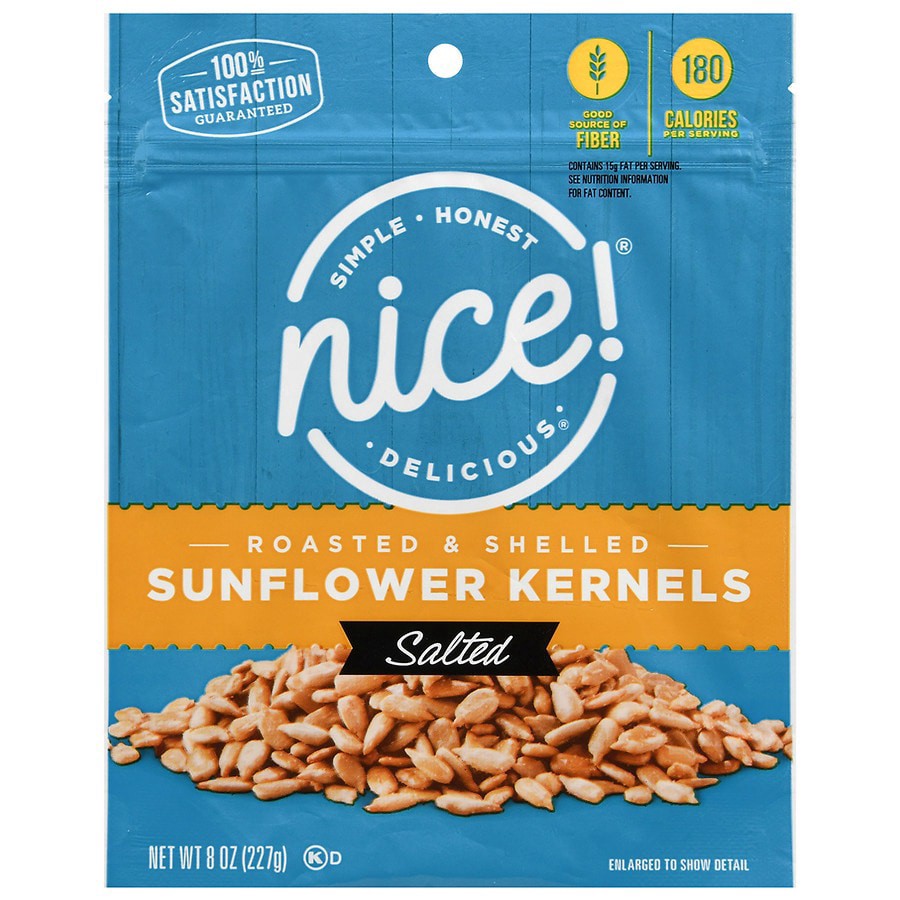 slide 5 of 5, Nice! Sunflower Kernels Salted, 8 oz