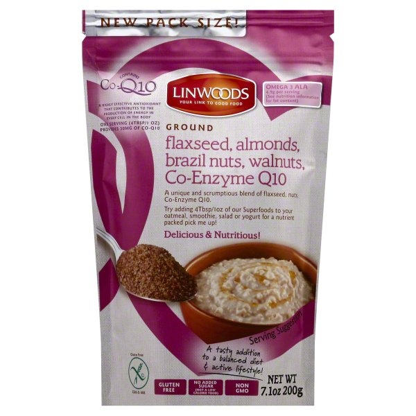 slide 1 of 3, Linwoods Flaxseed Almonds Brazil Nuts Walnuts Co-Enzyme Q-10 Ground, 7.1 oz