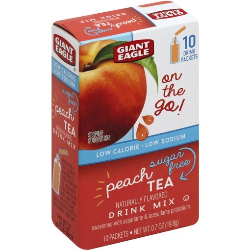 slide 1 of 1, Giant Eagle Peach Tea Sugar Free Drink Mix - 10 ct, 10 ct