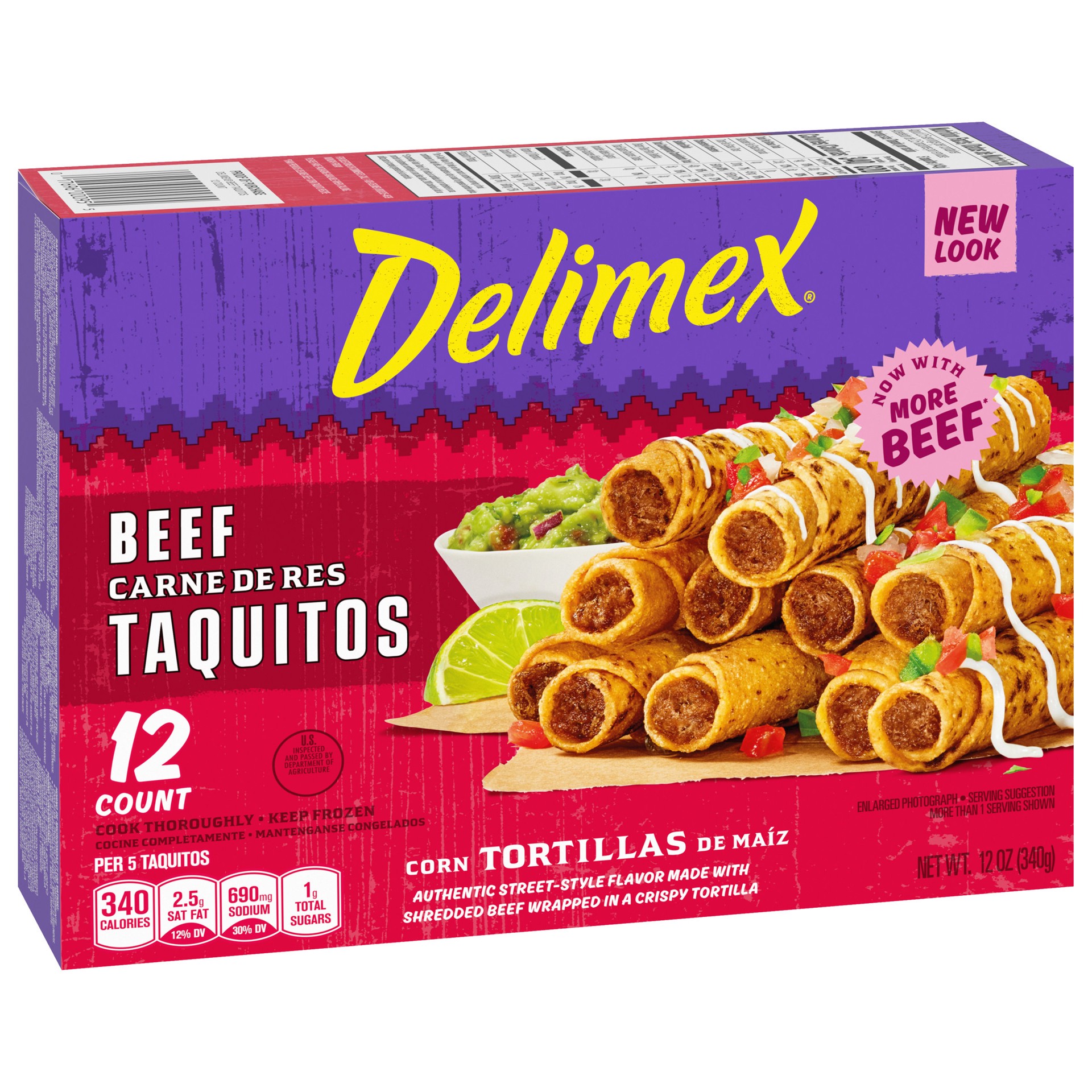 Delimex Beef Corn Taquitos Frozen Snacks 12 ct Shipt