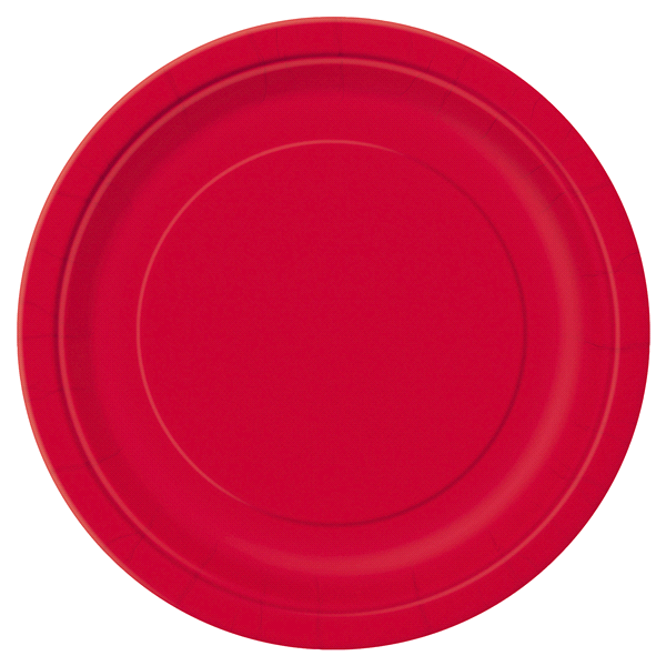 slide 1 of 1, Unique Industries Ruby Red Dinner Plates 9 inch, 50 ct