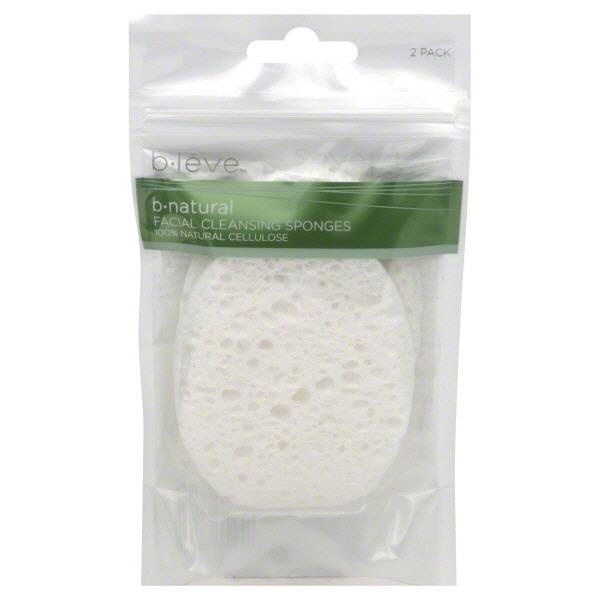 slide 1 of 1, Topco B*Leve Facial Cleansing Sponges, 2 ct