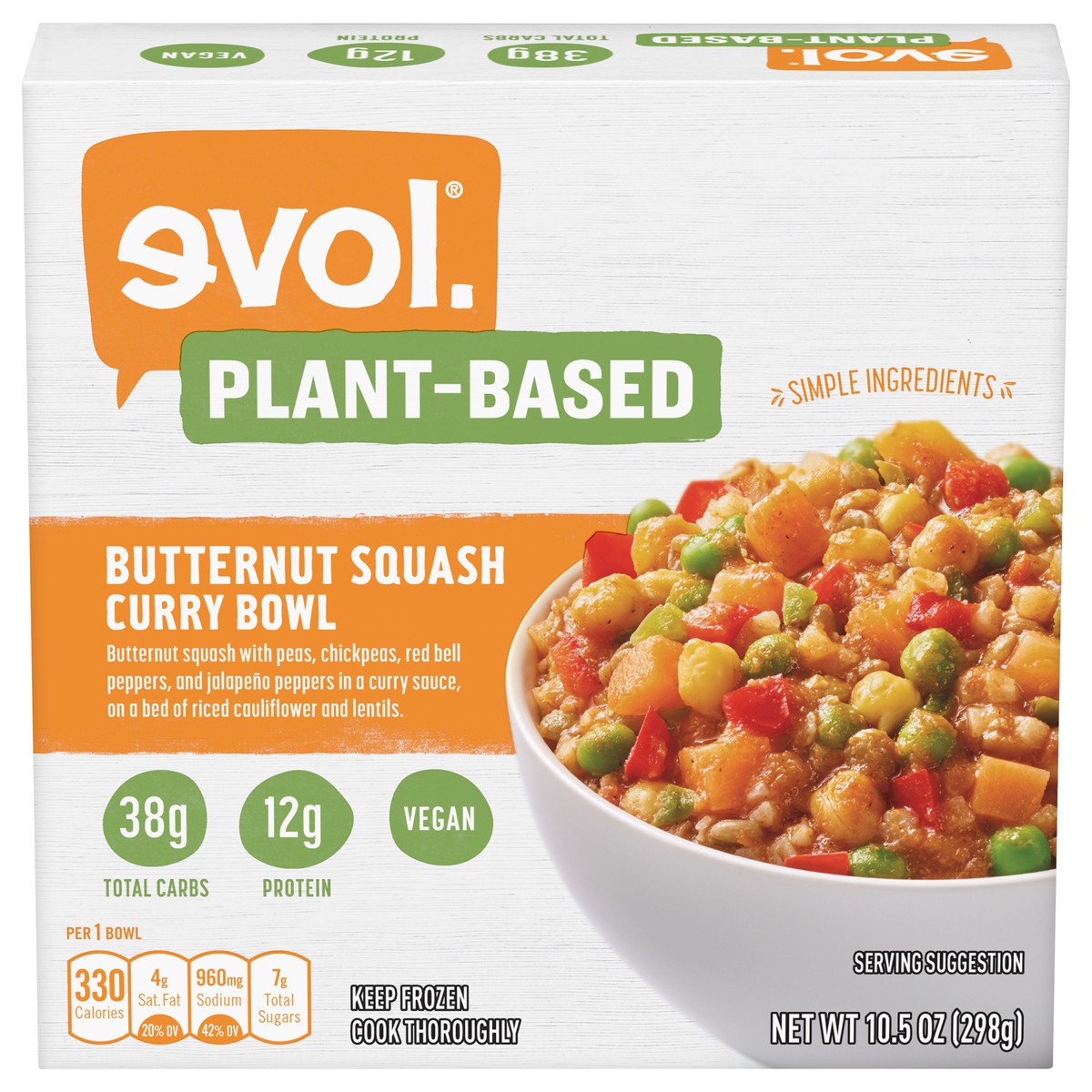 slide 1 of 5, EVOL Butternut Squash Curry Bowl, 10.5 oz