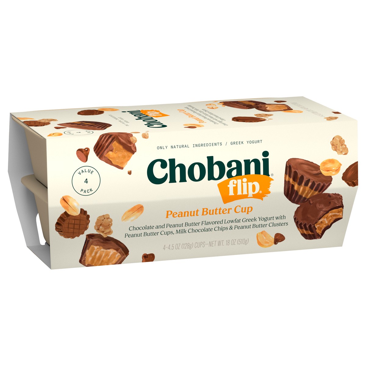slide 4 of 11, Chobani Yogurt, Greek, Peanut Butter Cups, Value Pack, 4 ct
