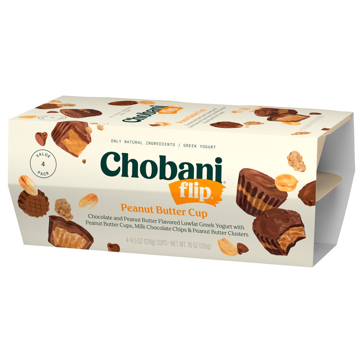 slide 5 of 11, Chobani Yogurt, Greek, Peanut Butter Cups, Value Pack, 4 ct