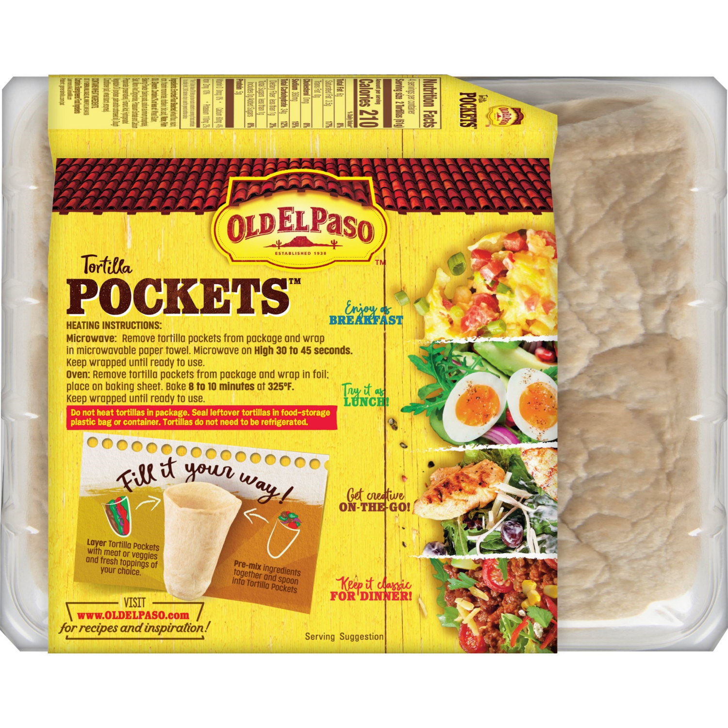 slide 2 of 5, Old El Paso Tortilla Pockets, 8 Pockets, 8.4 oz., 8 ct