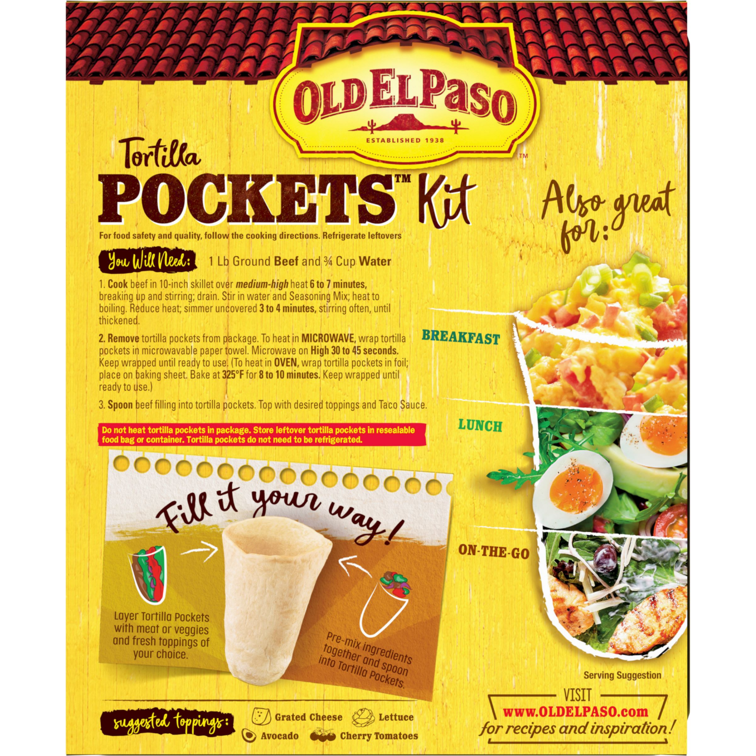 slide 2 of 6, Old El Paso Tortilla Pockets Dinner Kit, 12.4 oz, 12.4 oz