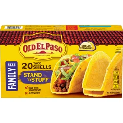 Old El Paso Stand 'N Stuff Taco Shells, Gluten Free, Family Size, 20-count