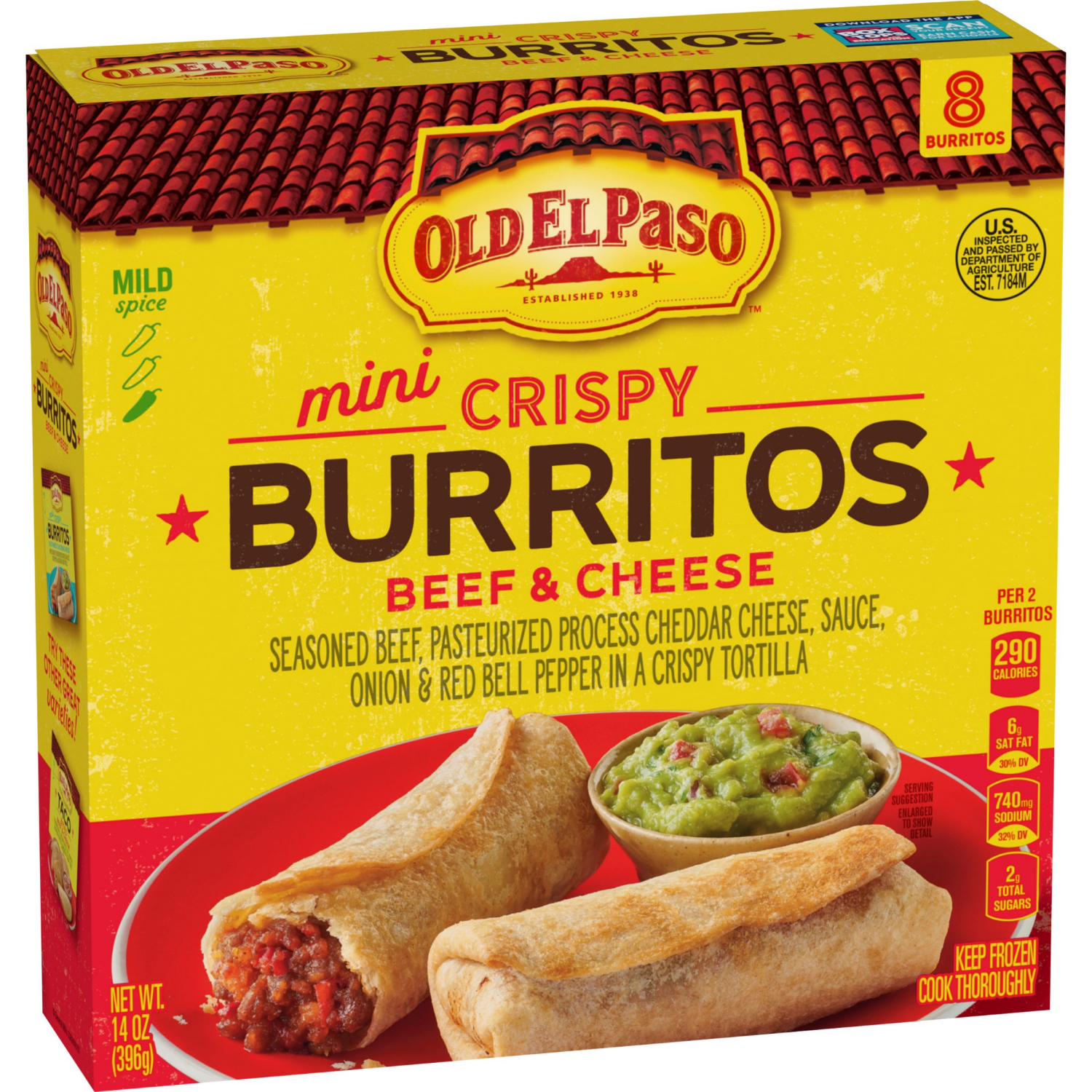 slide 3 of 5, Old El Paso Mini Crispy Burritos Beef and Cheese, 8 Ct, 8 ct
