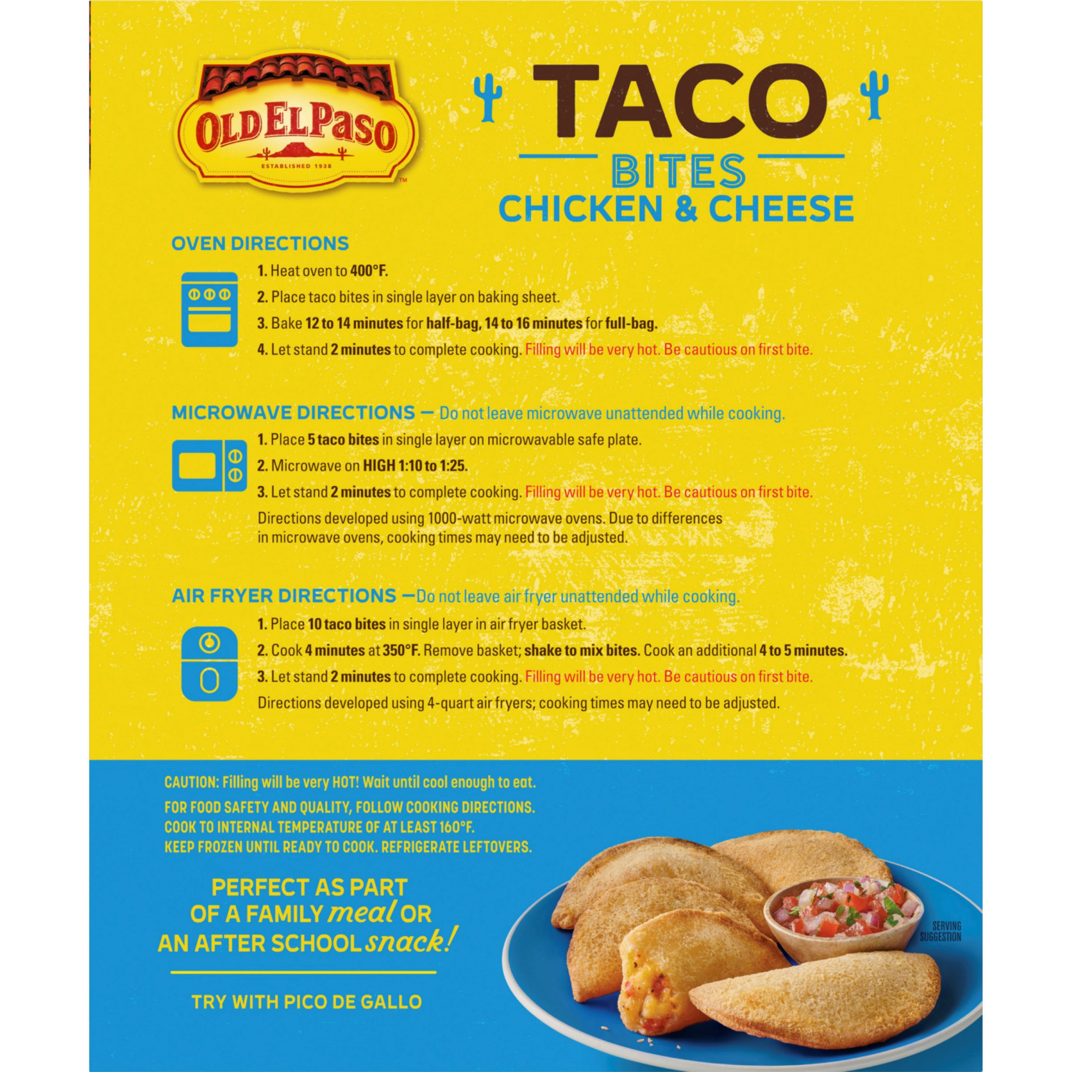 slide 2 of 8, Old El Paso Taco Bites, Chicken & Cheese, Frozen Snacks, 20 Count, 13 oz, 13 oz
