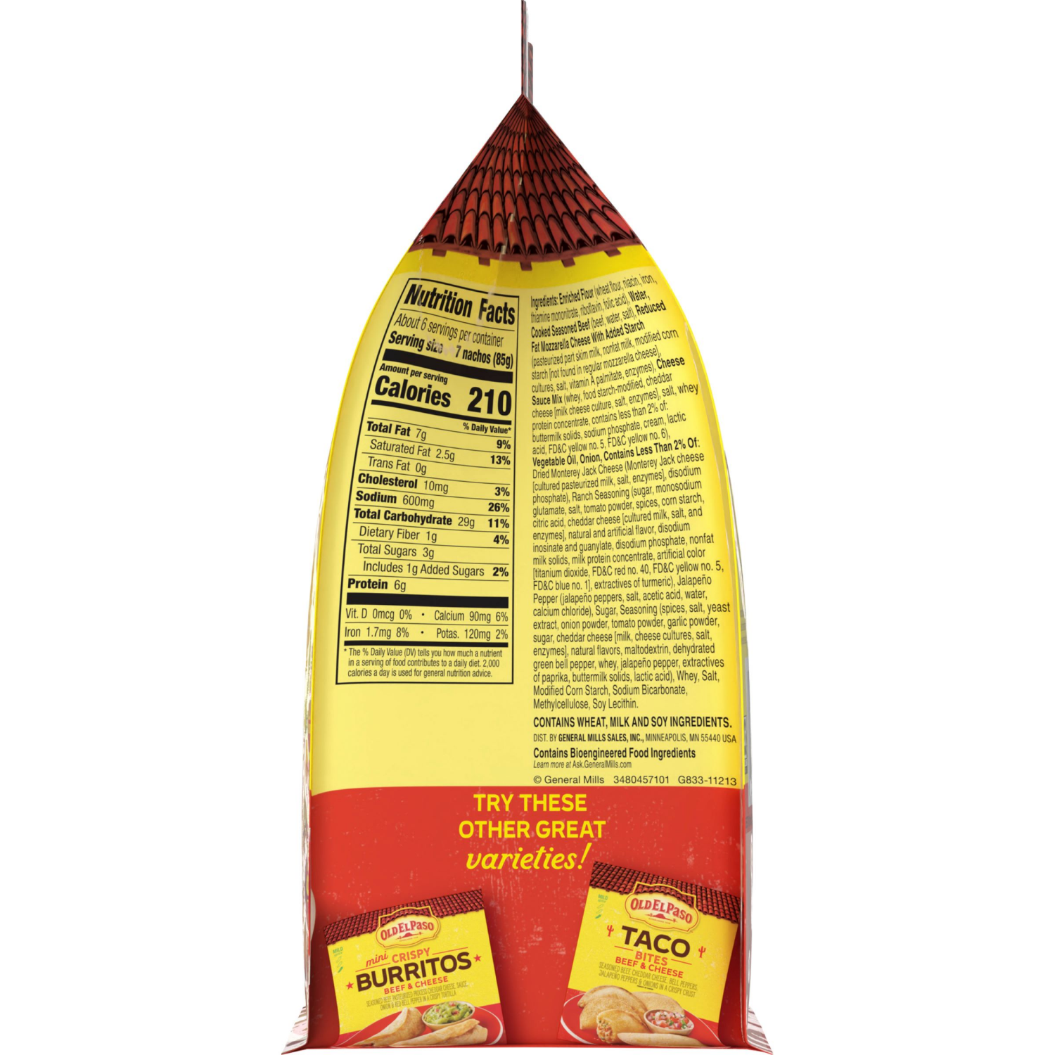 slide 5 of 8, Old El Paso Stuffed Nachos, Beef & Cheese, Frozen Snacks, 40 Count, 17 oz, 40 ct