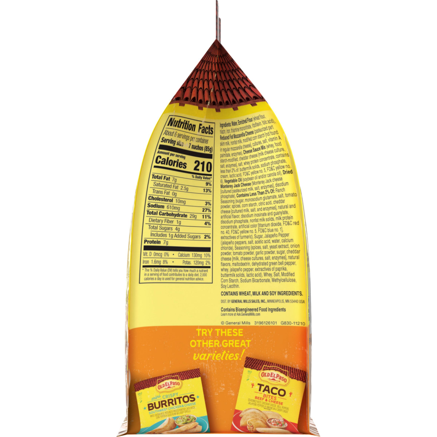 slide 5 of 8, Old El Paso Stuffed Nachos, Three Cheese, Frozen Snacks, 40 Count, 17 oz, 40 ct