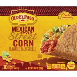 Old El Paso Stand 'N Stuff Taco Shells, Mexican Style Street Corn Flavored, Gluten Free Crunchy Corn Taco Shells, 10 Count, 5.4 oz