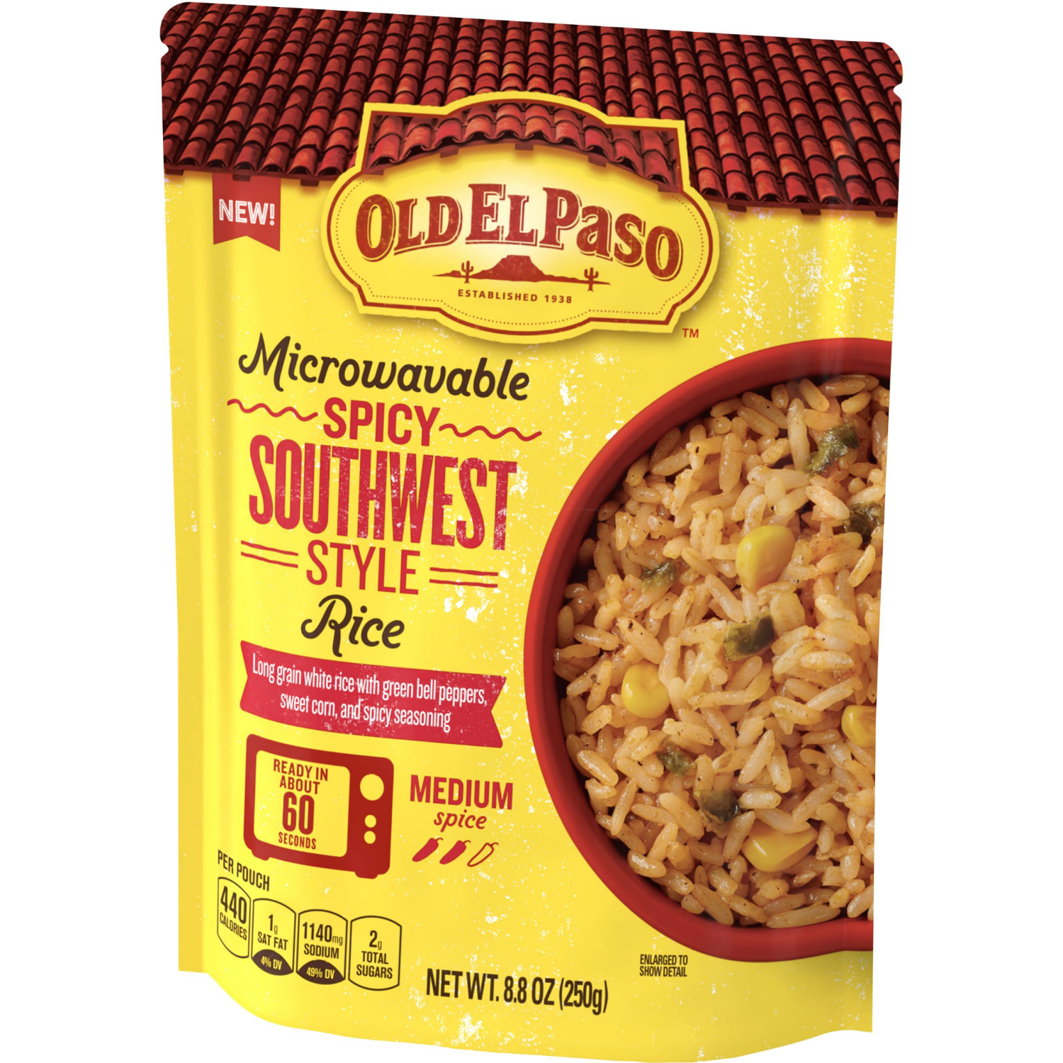 slide 7 of 8, Old El Paso Rice, Spicy Southwest Style, Microwavable Pouch, 8.8 oz, 8.8 oz