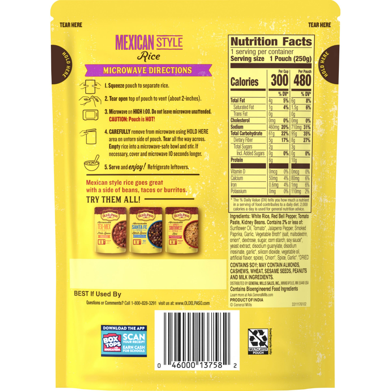 slide 2 of 8, Old El Paso Rice, Mexican Style Rice, Microwavable Pouch, 8.8 oz, 8.80 oz