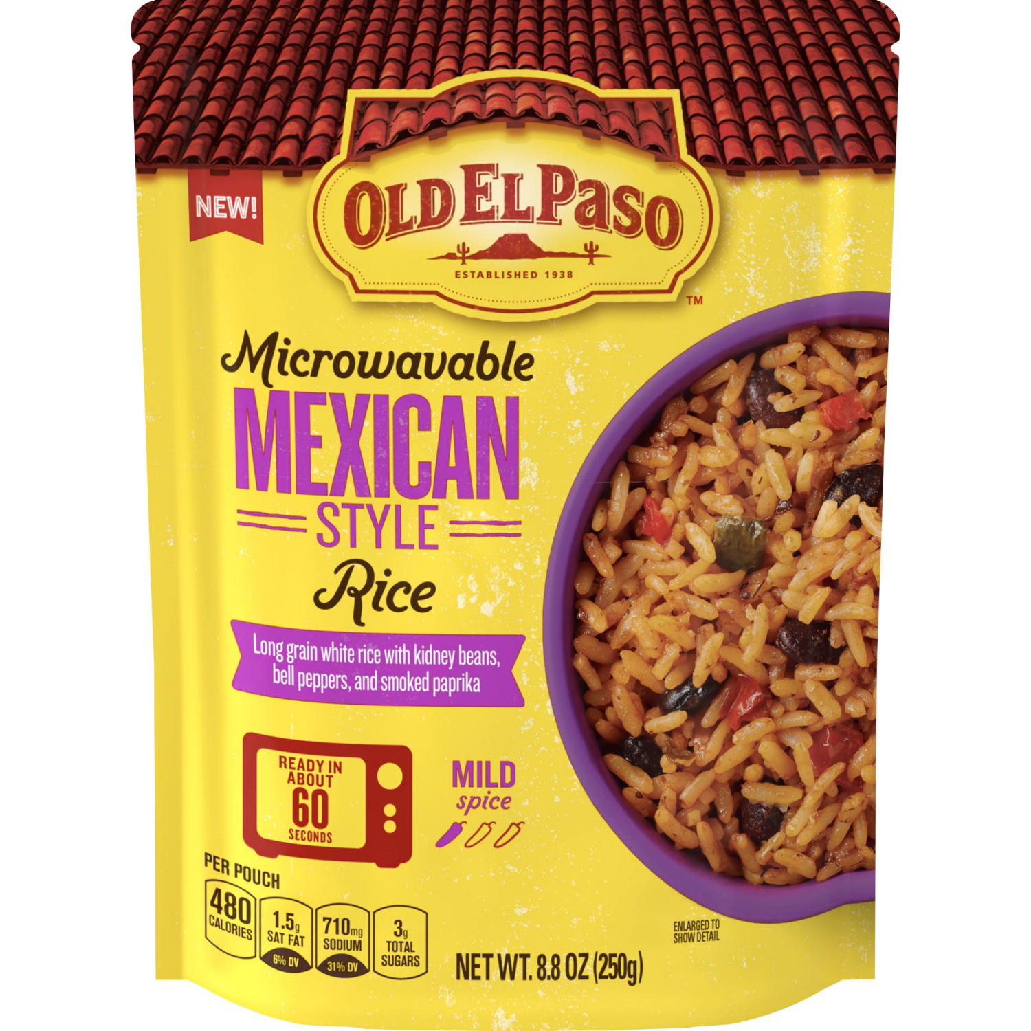 slide 1 of 8, Old El Paso Rice, Mexican Style Rice, Microwavable Pouch, 8.8 oz, 8.80 oz