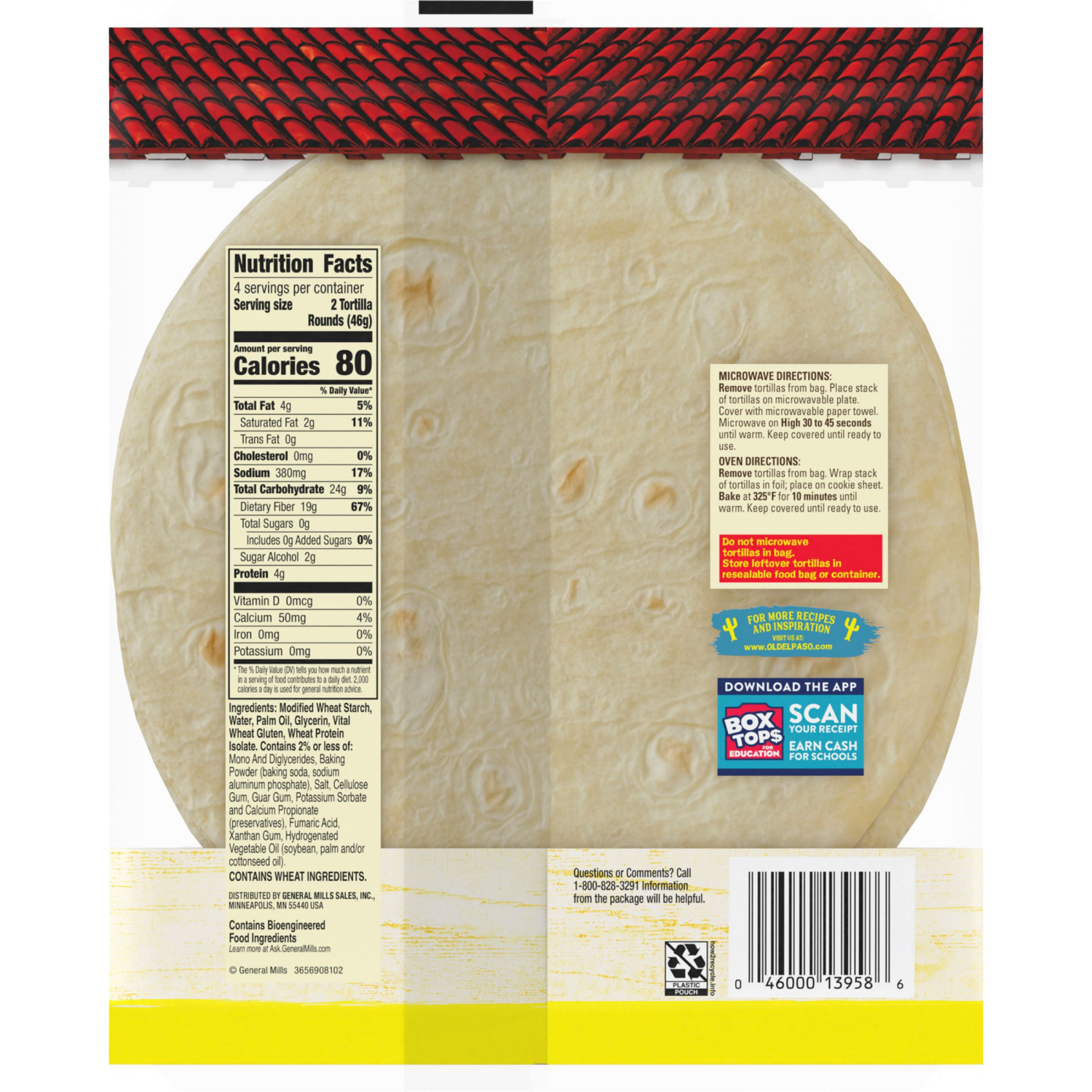 slide 2 of 2, Old El Paso Carb Advantage Tortilla Rounds, 3g Net Carbs, 80 Calories, 8 Ct, 6.5 oz, 8 ct