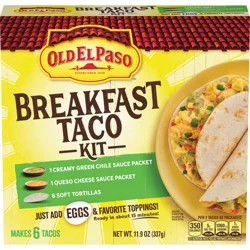 Old El Paso Breakfast Taco Kit with Sauces and Soft Tortillas, Makes 6 Tacos, 11.9 oz