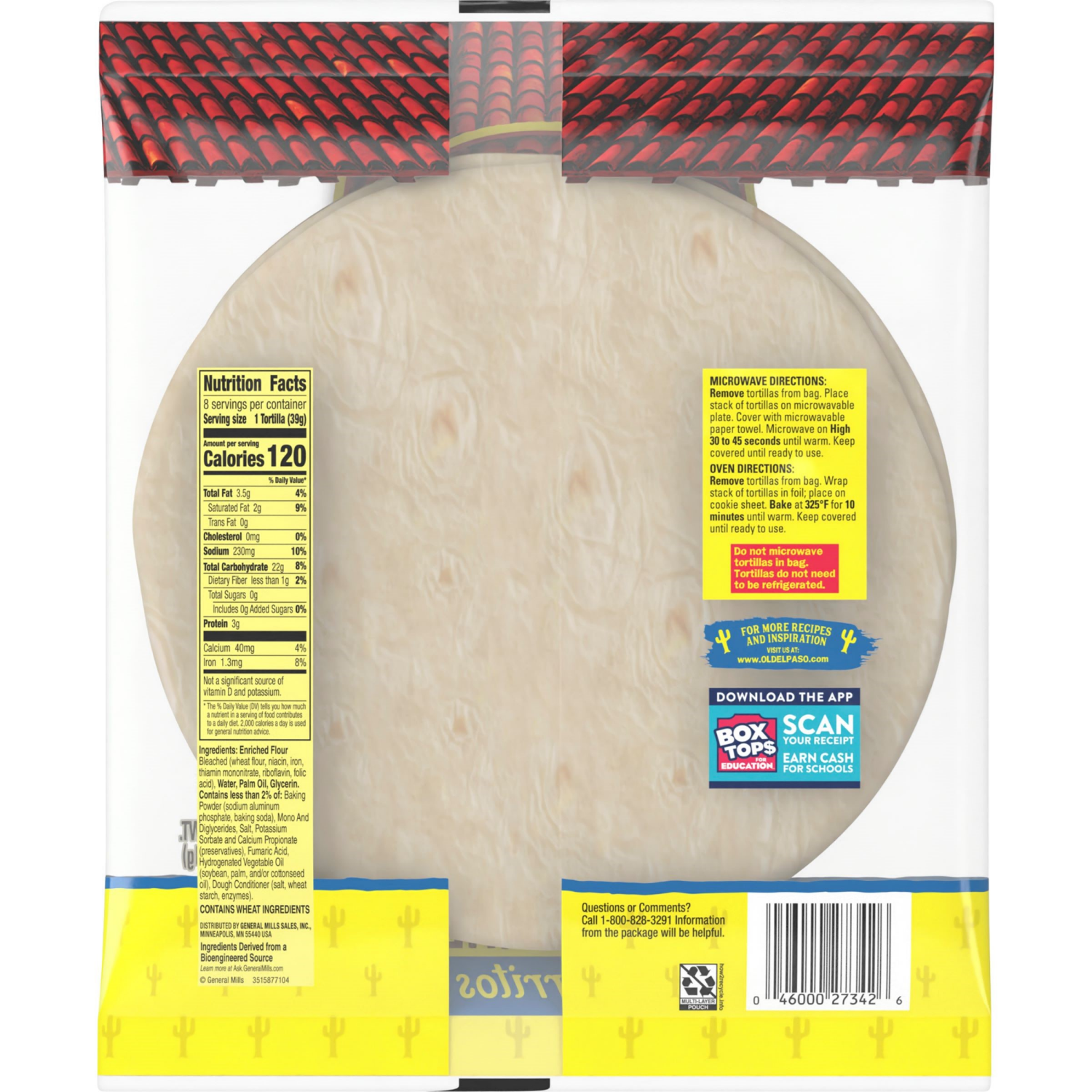 slide 2 of 2, Old El Paso Flour Tortillas for Burritos, Meal Prep, 8 Ct, 11 oz, 8 ct