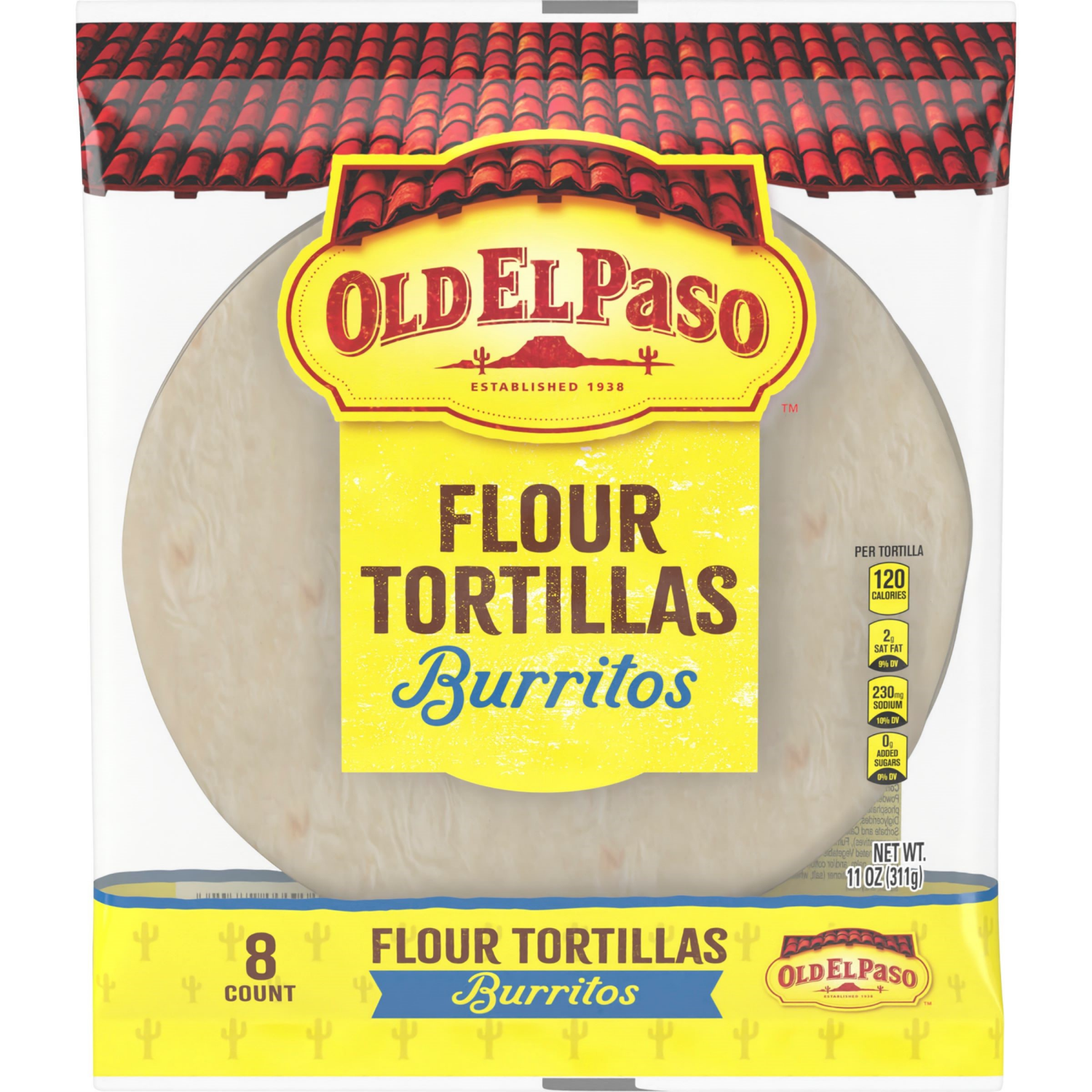 slide 1 of 2, Old El Paso Flour Tortillas for Burritos, Meal Prep, 8 Ct, 11 oz, 8 ct