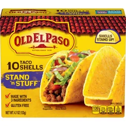 Old El Paso Stand 'N Stuff Taco Shells, Gluten Free, 10-count