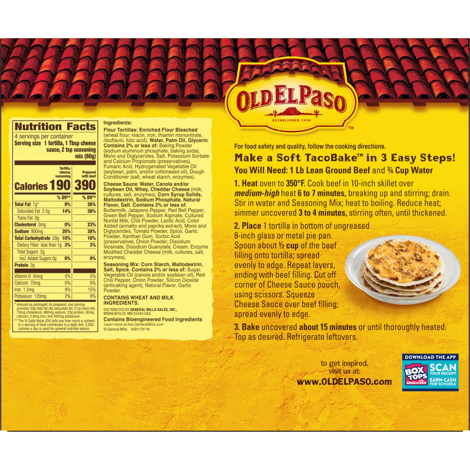 slide 2 of 5, Old El Paso Soft TacoBake Dinner Kit, 8.4 oz., 1 ct