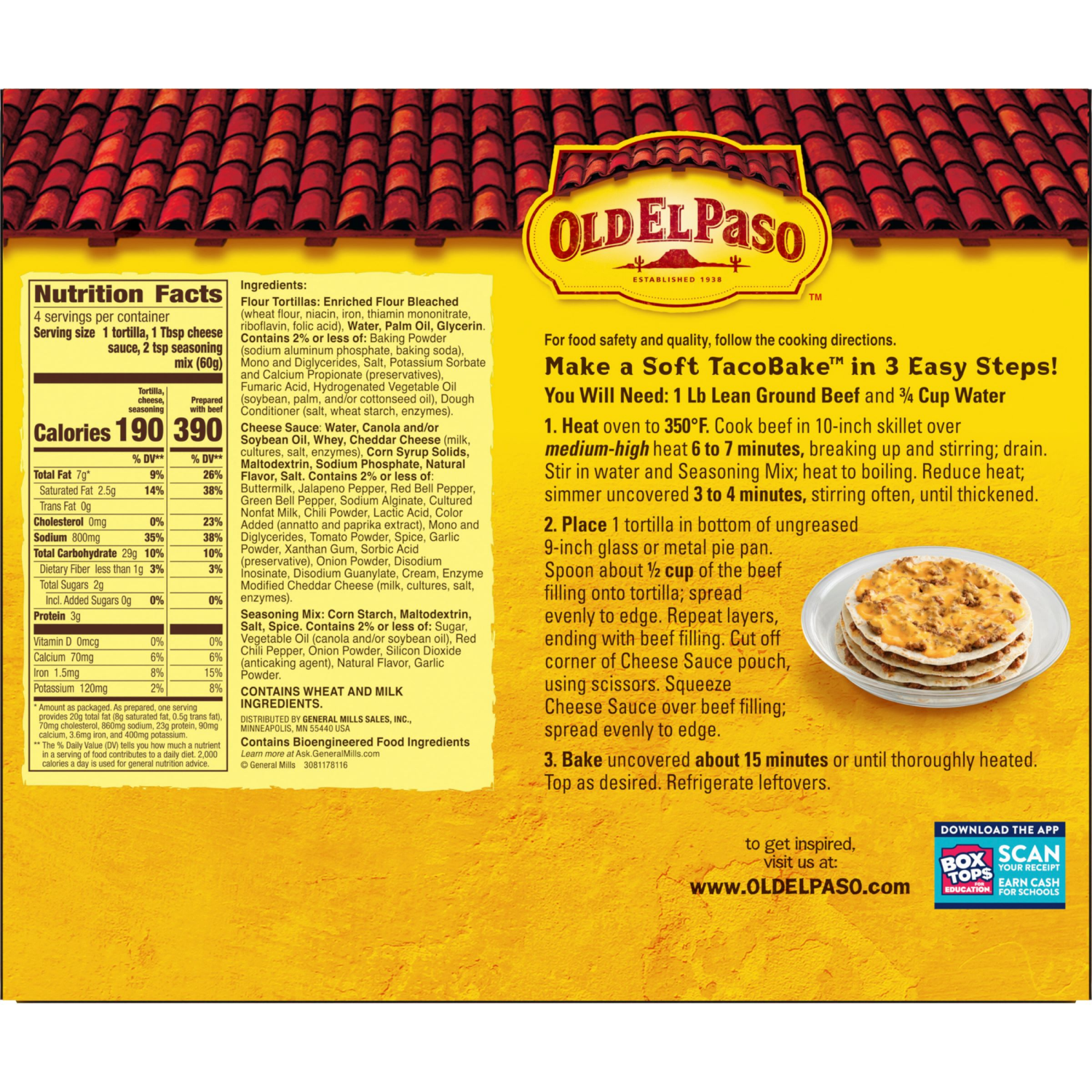slide 2 of 5, Old El Paso Soft TacoBake Dinner Kit, 8.4 oz., 1 ct