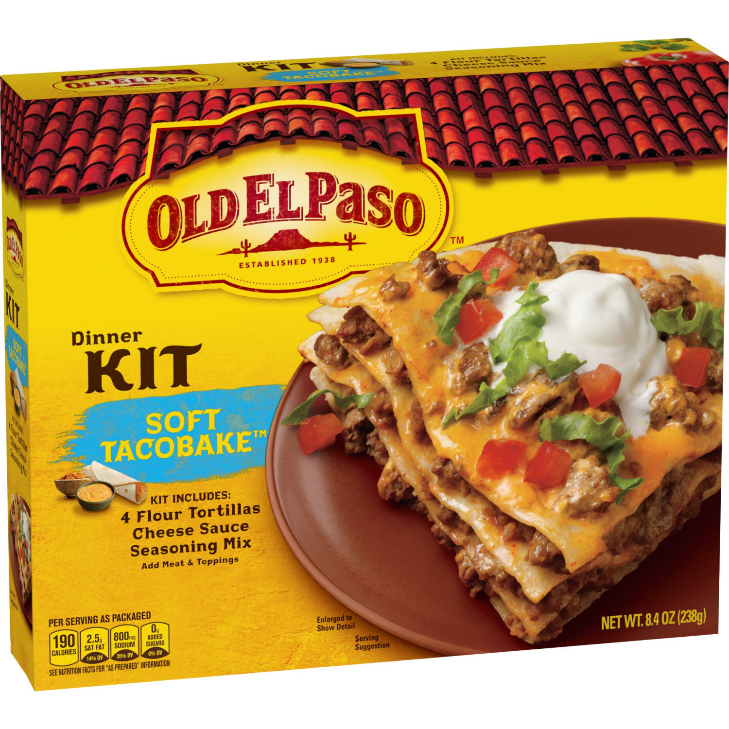 slide 4 of 5, Old El Paso Soft TacoBake Dinner Kit, 8.4 oz., 1 ct