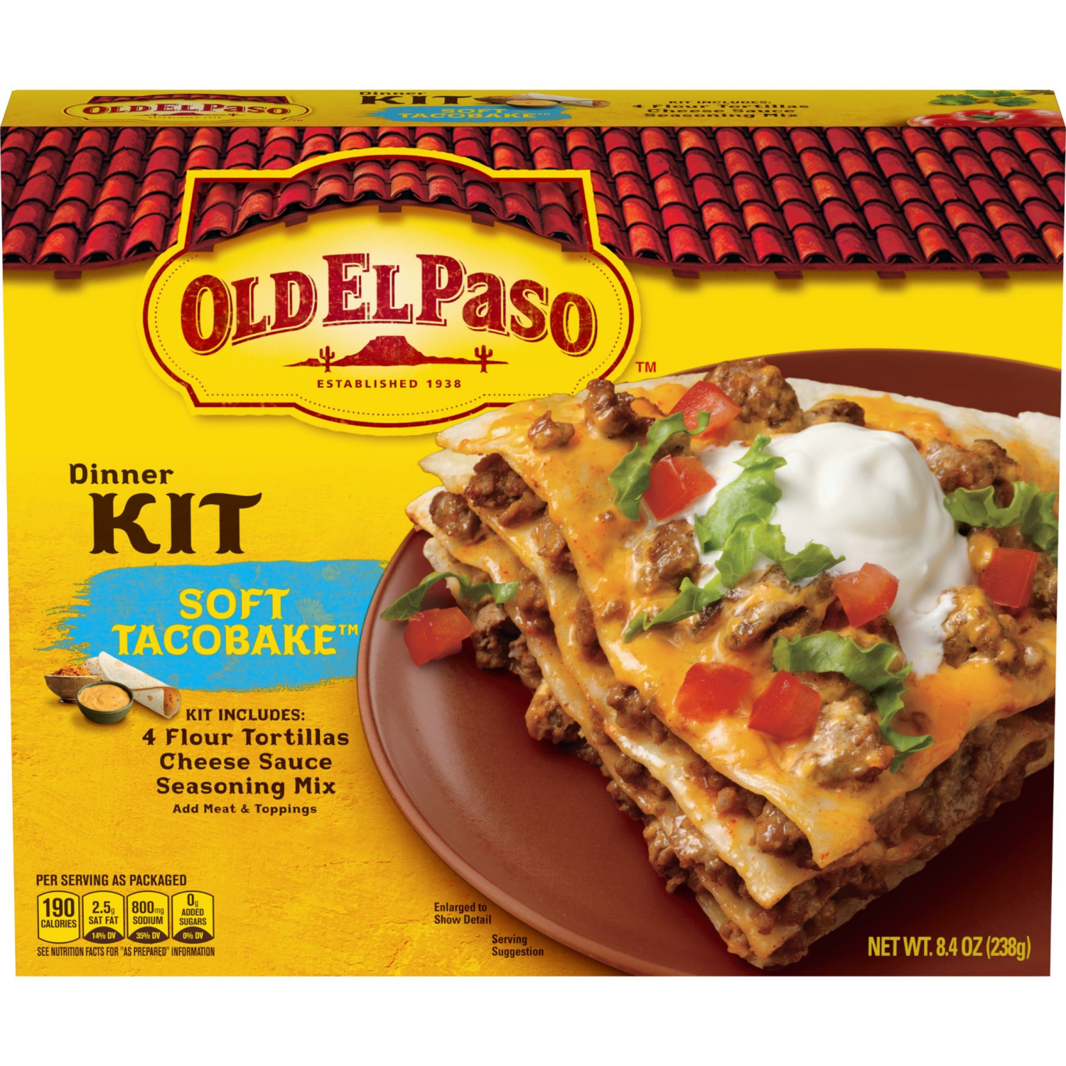 slide 1 of 5, Old El Paso Soft TacoBake Dinner Kit, 8.4 oz., 1 ct