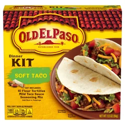 Old El Paso Soft Taco Dinner Kit, Meal Prep, 10 Ct, 12.5 oz