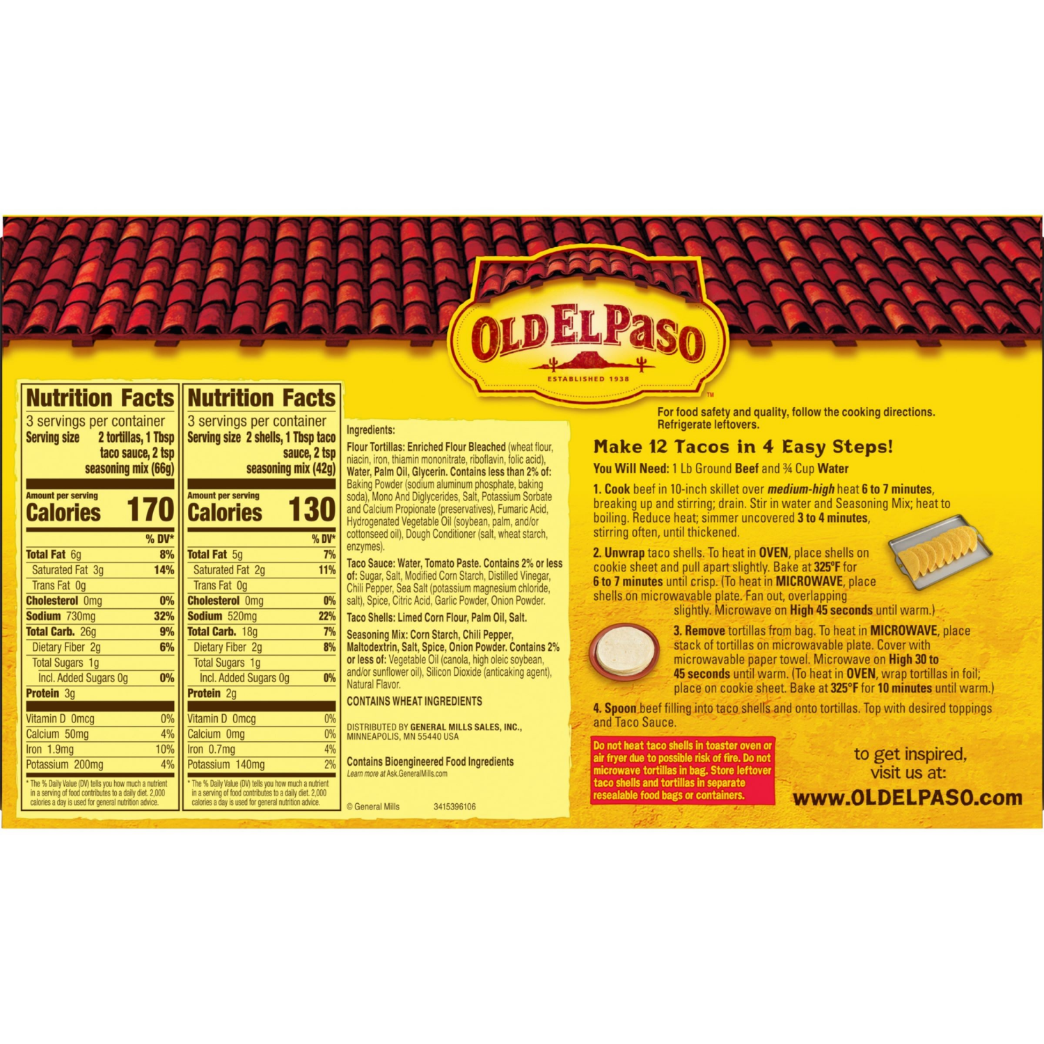 slide 2 of 5, Old El Paso Taco Dinner Kit, Hard & Soft, 11.4 oz., 11.4 oz