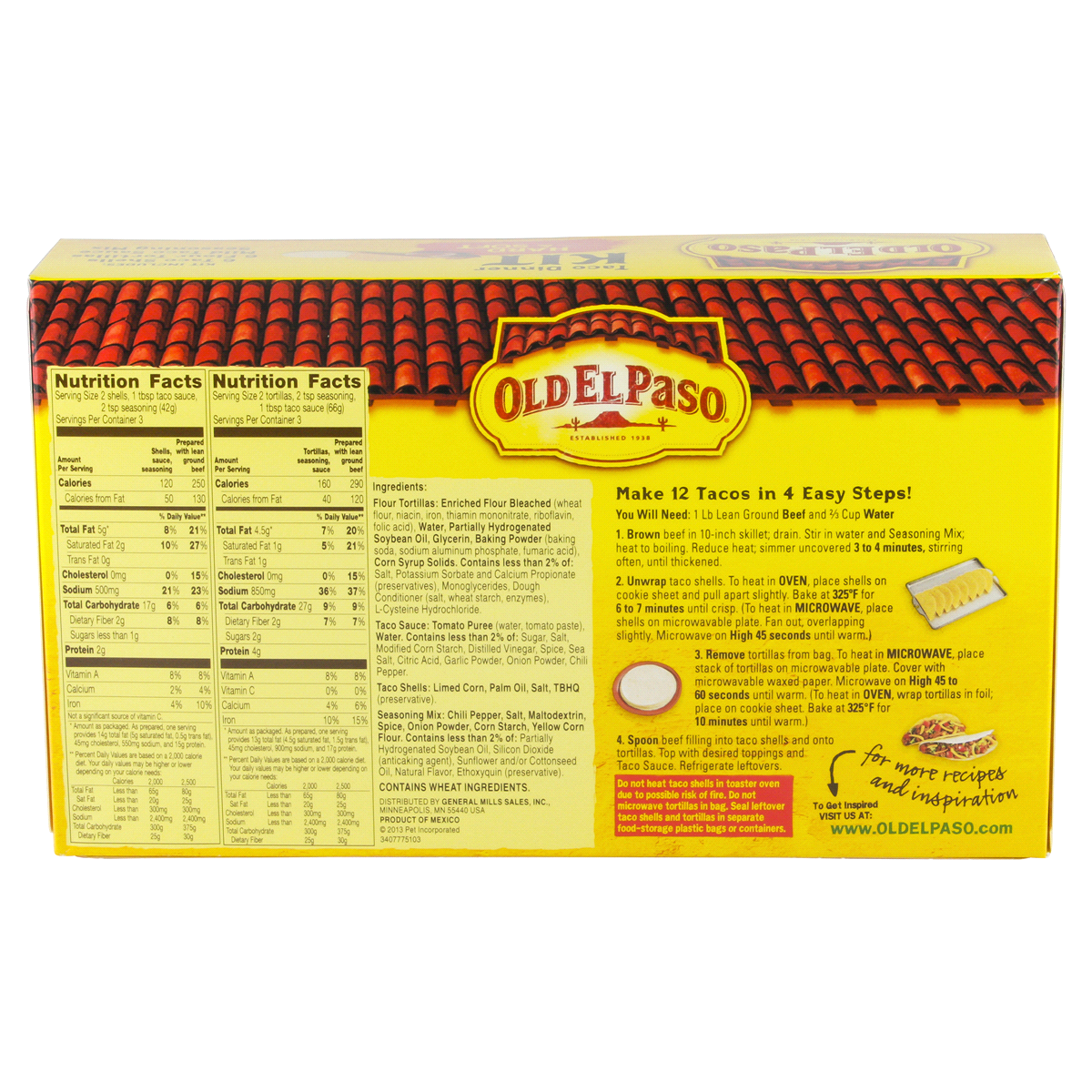 slide 5 of 6, Old El Paso Taco Dinner Kit, Hard & Soft, 11.4 oz., 11.4 oz