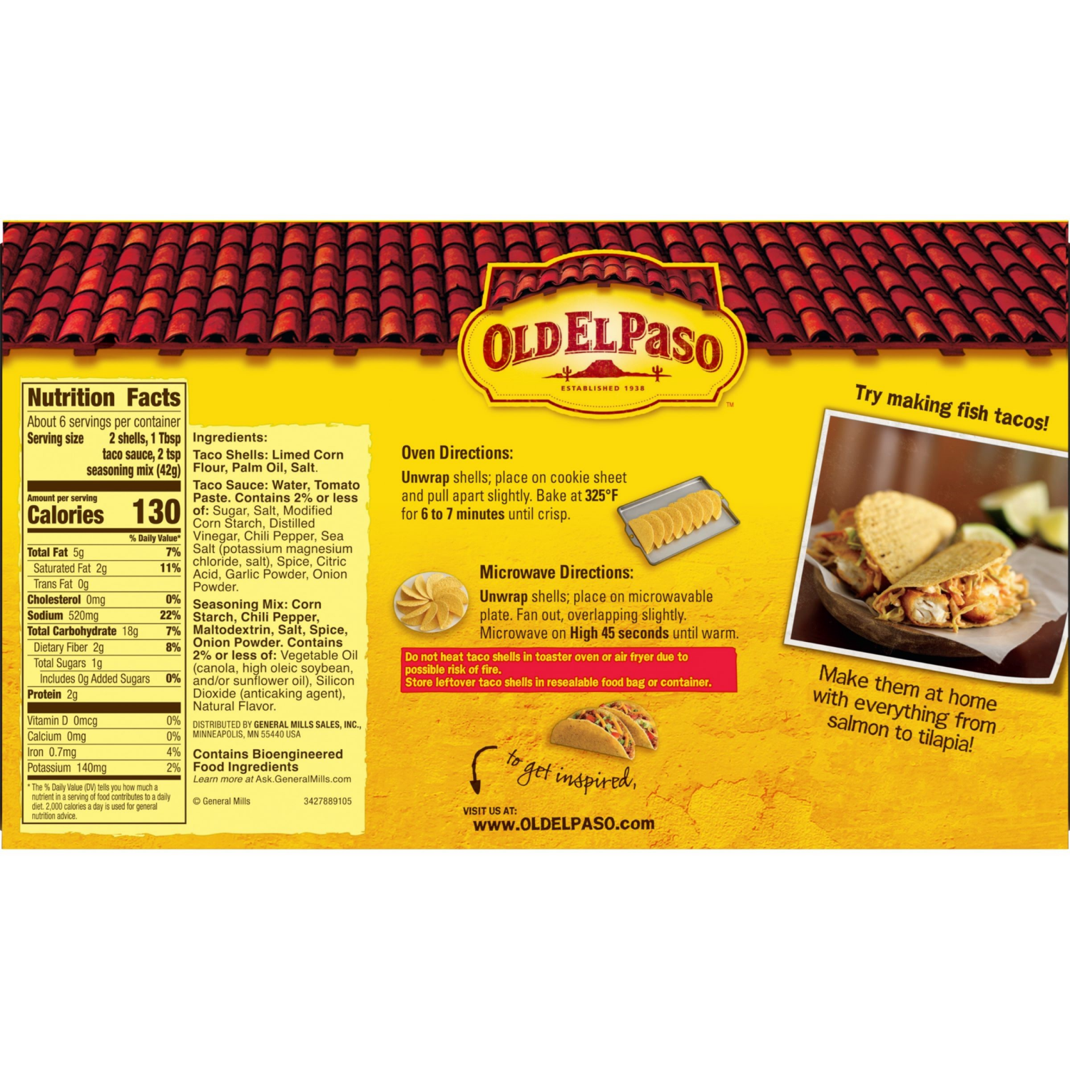 slide 2 of 5, Old El Paso Taco Dinner Kit, Crunchy, 8.8 oz., 8.8 oz