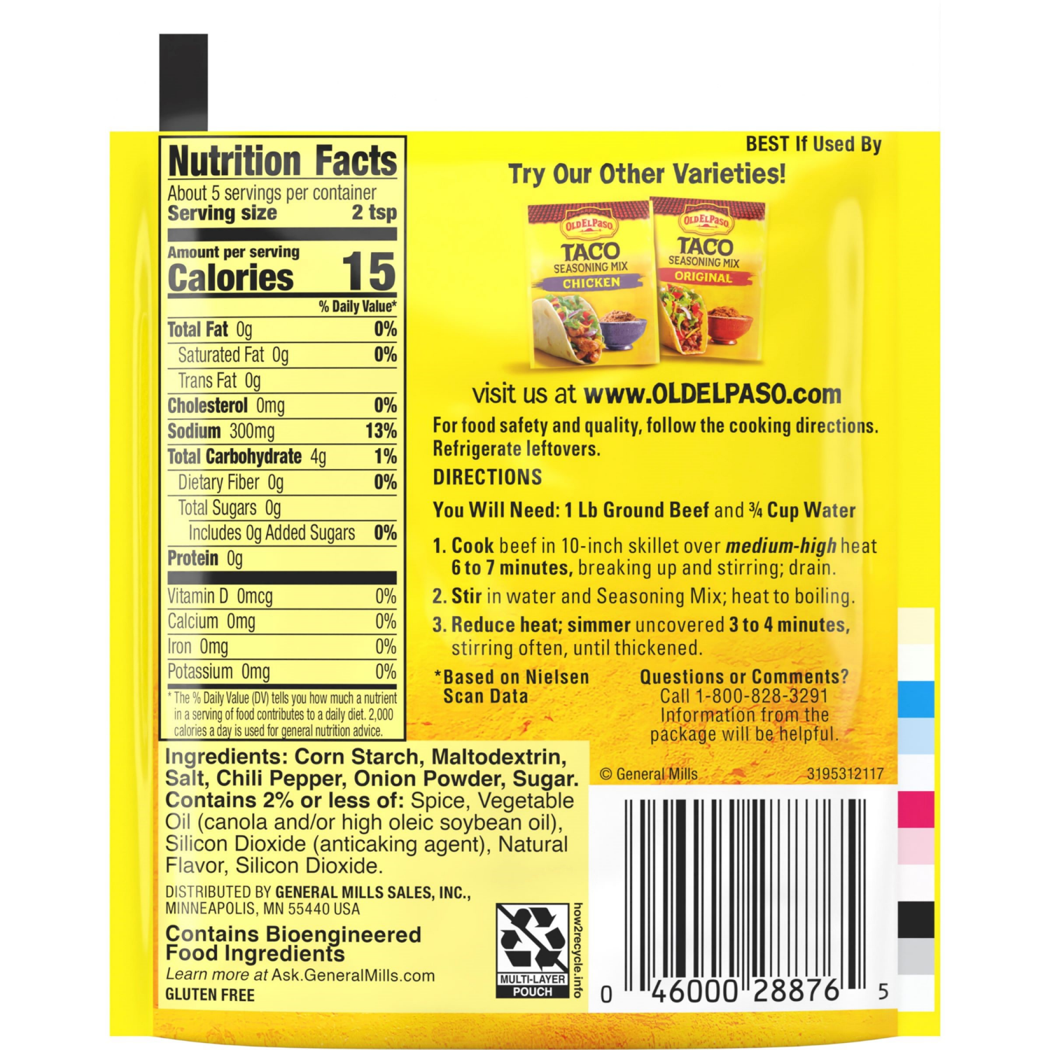 slide 2 of 2, Old El Paso Taco Seasoning, Mild, 1 oz., 1 oz