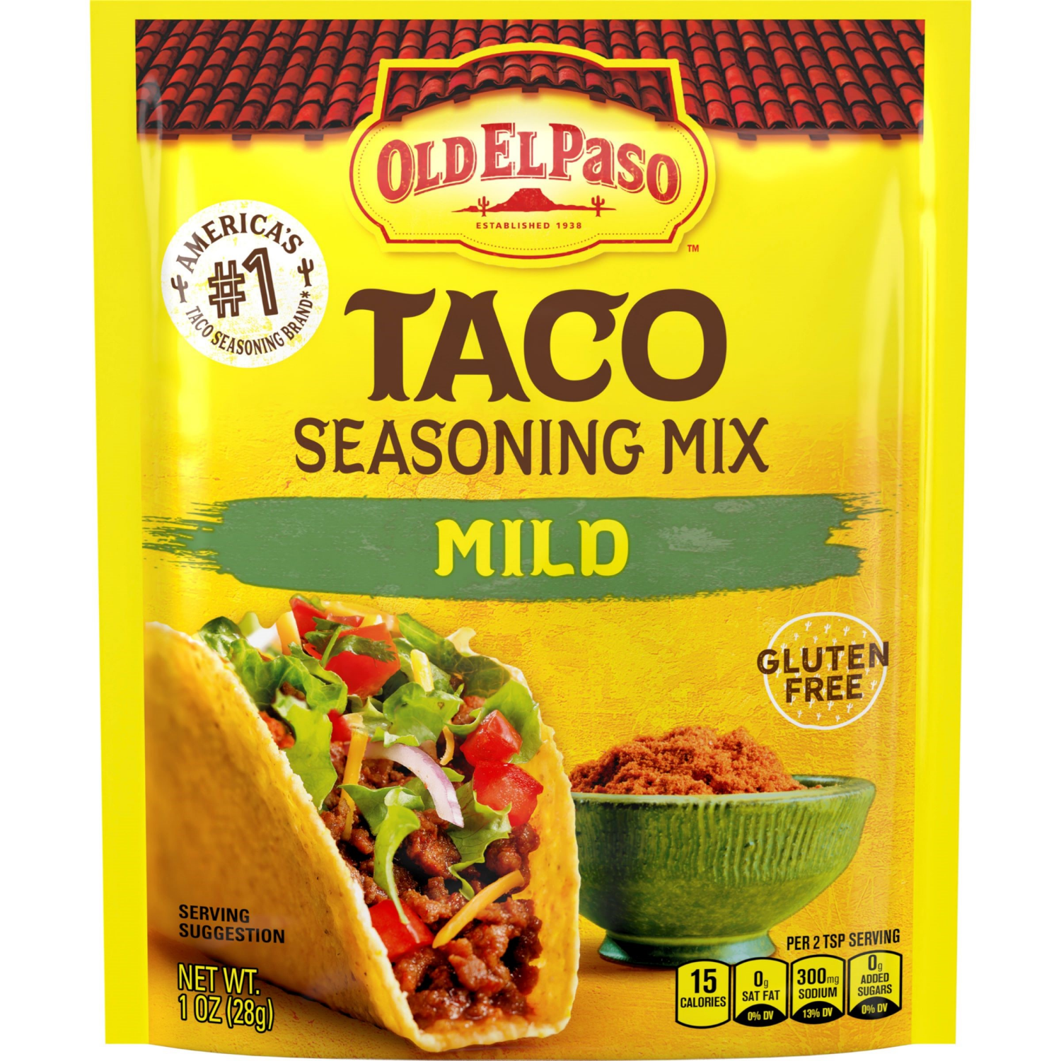 slide 1 of 2, Old El Paso Taco Seasoning, Mild, 1 oz., 1 oz