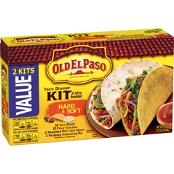 Old El Paso Hard & Soft Taco Dinner Kit, Family Size, 2 Kits, 21.2 oz.
