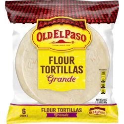 Old El Paso Restaurant Style Grande Flour Tortillas, 6-count