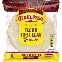Old El Paso Restaurant Style Grande Flour Tortillas, 6-count
