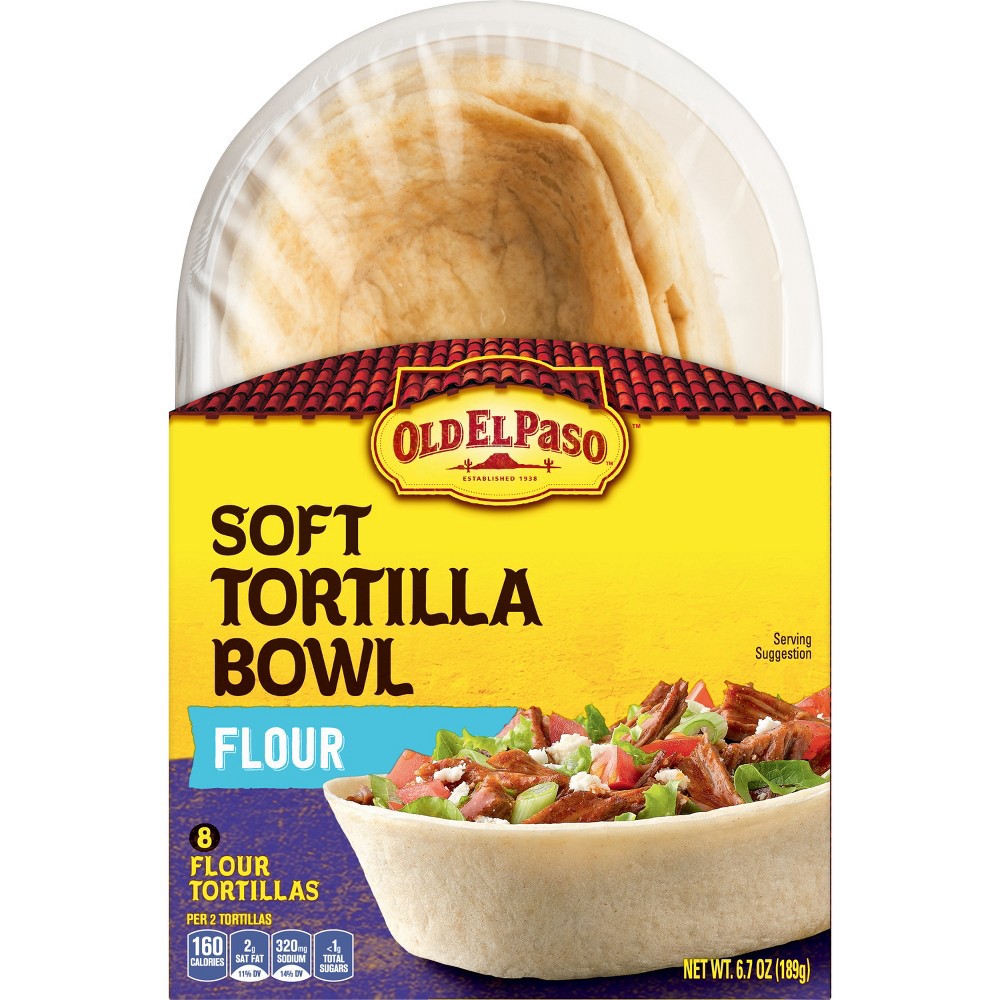 slide 3 of 4, Old El Paso Soft Tortilla Bowls, Flour, 8 ct., 6.7 oz., 8 ct