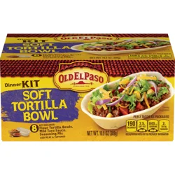 Old El Paso Soft Tortilla Bowl Taco Dinner Kit With Mild Taco Sauce & Seasoning Mix, 10.9 oz.