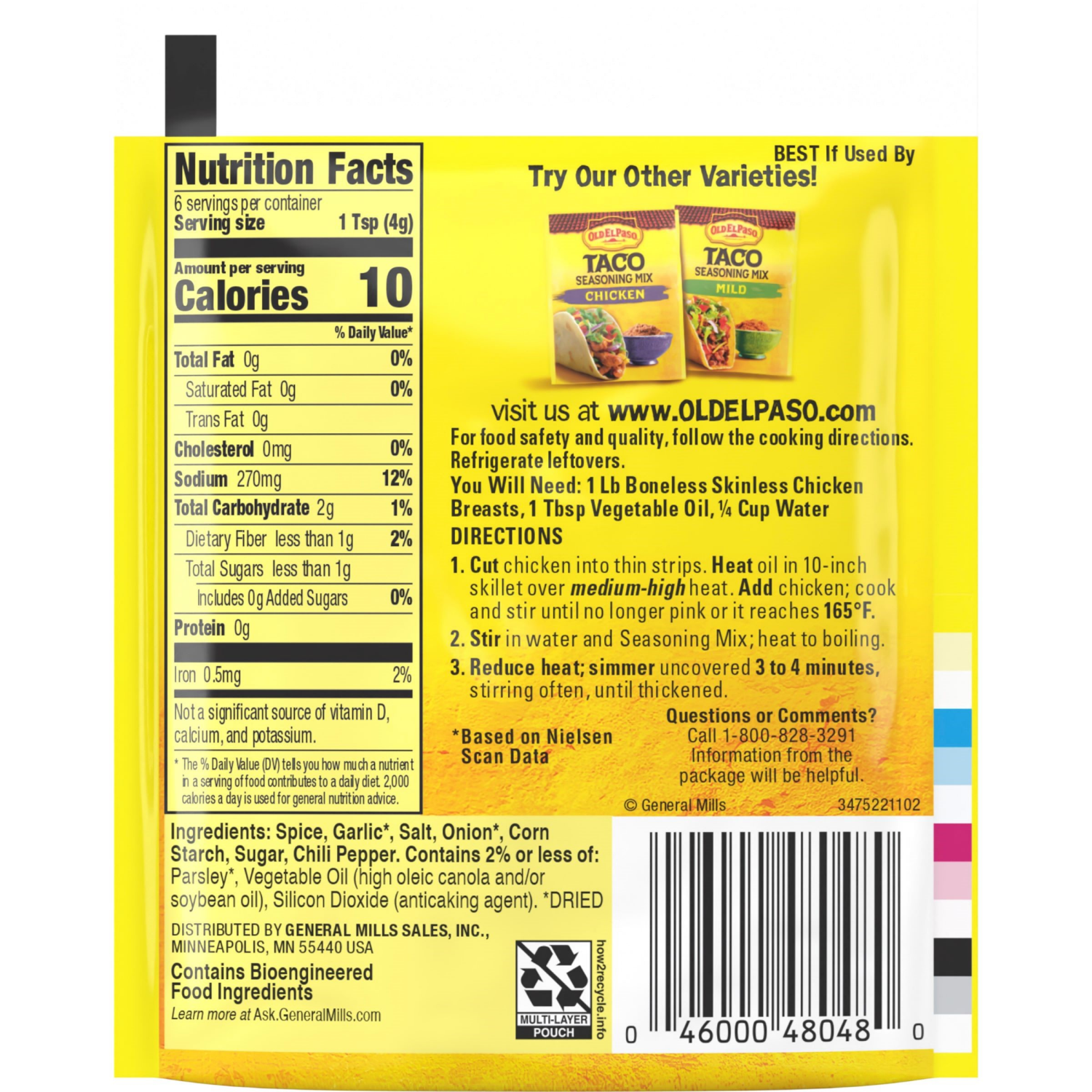 slide 2 of 2, Old El Paso Chicken Taco Seasoning, 0.85 oz., 0.85 oz