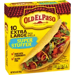 Old El Paso Extra Large Super Stuffer Taco Shells, Meal Prep, 10 Ct, 6.6 oz