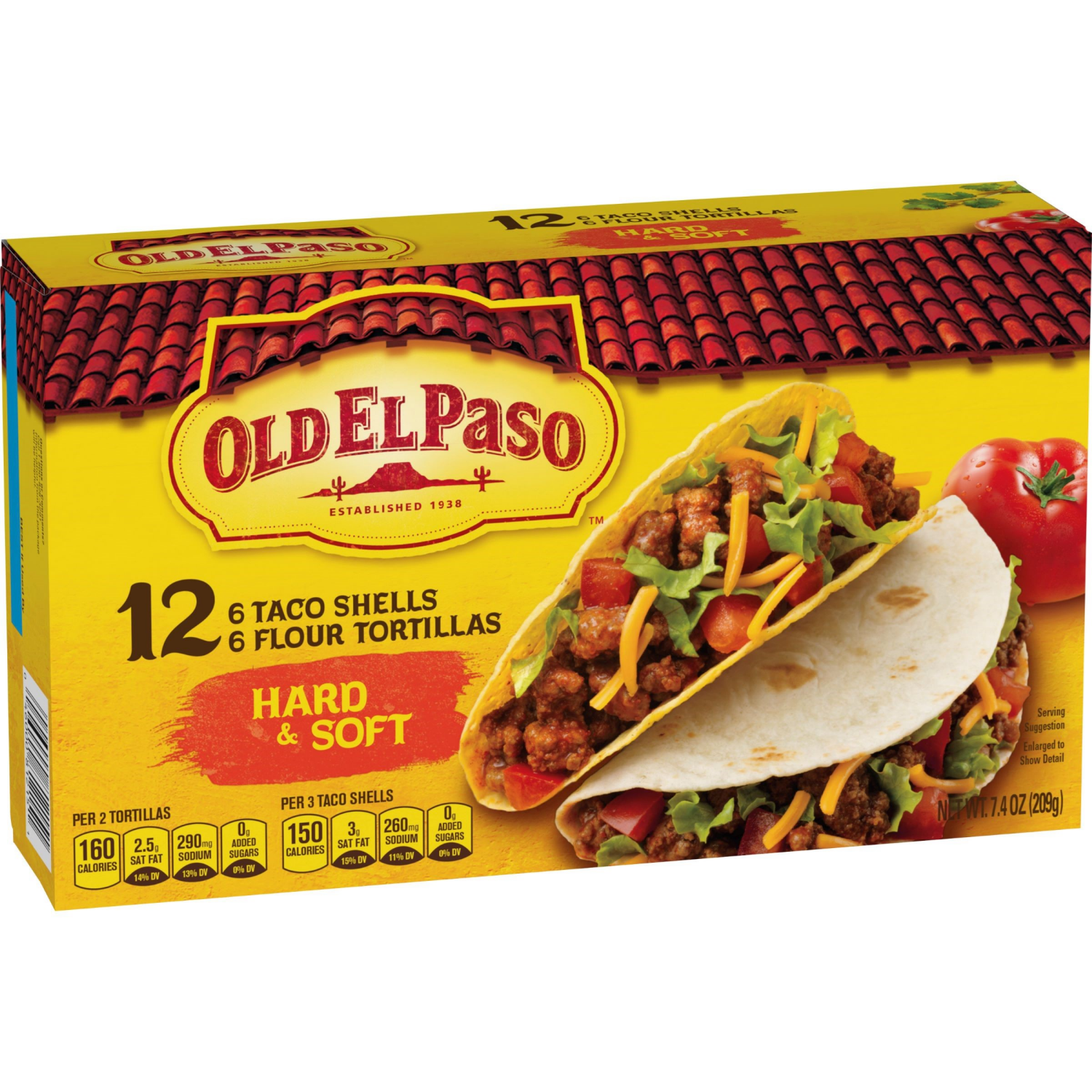 slide 3 of 4, Old El Paso Hard & Soft Taco Shells & Flour Tortillas, 12 Shells, 7.4 oz, 7.4 oz