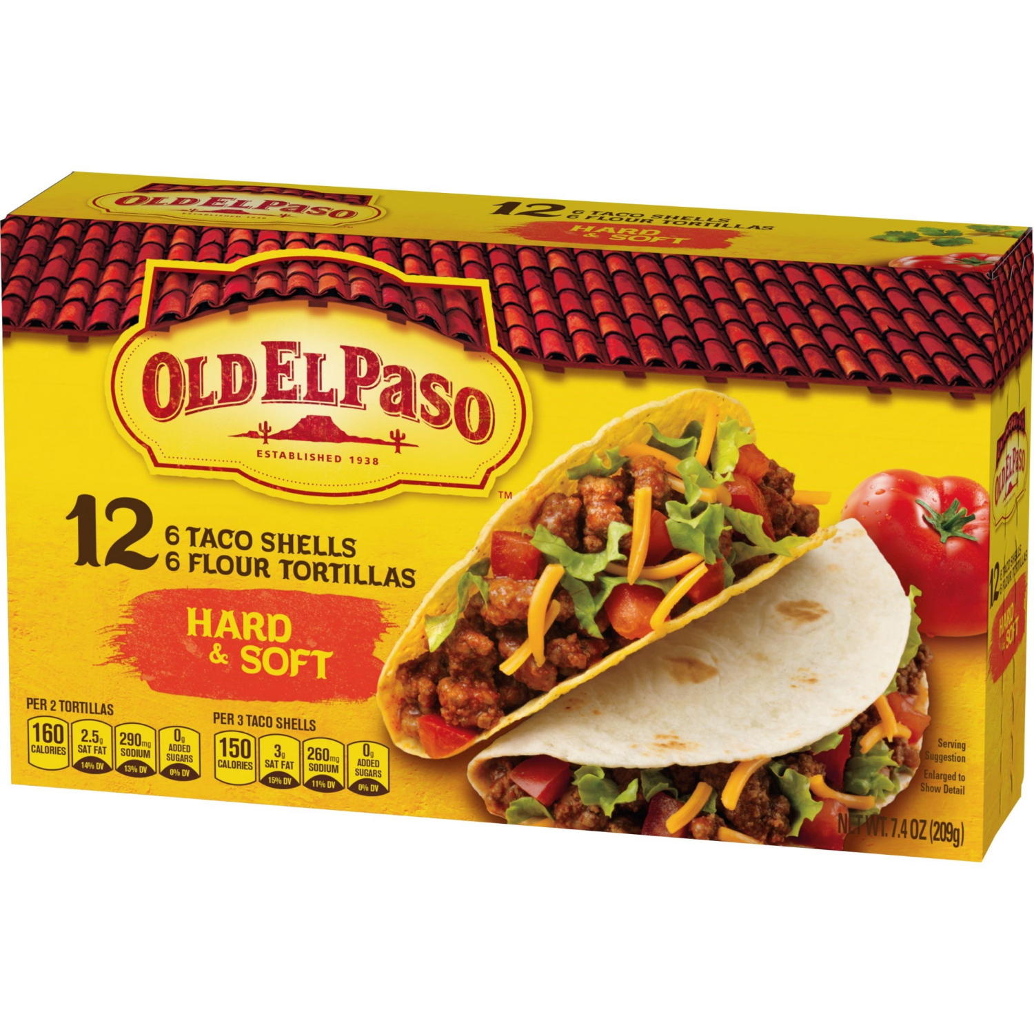 slide 4 of 4, Old El Paso Hard & Soft Taco Shells & Flour Tortillas, 12 Shells, 7.4 oz, 7.4 oz