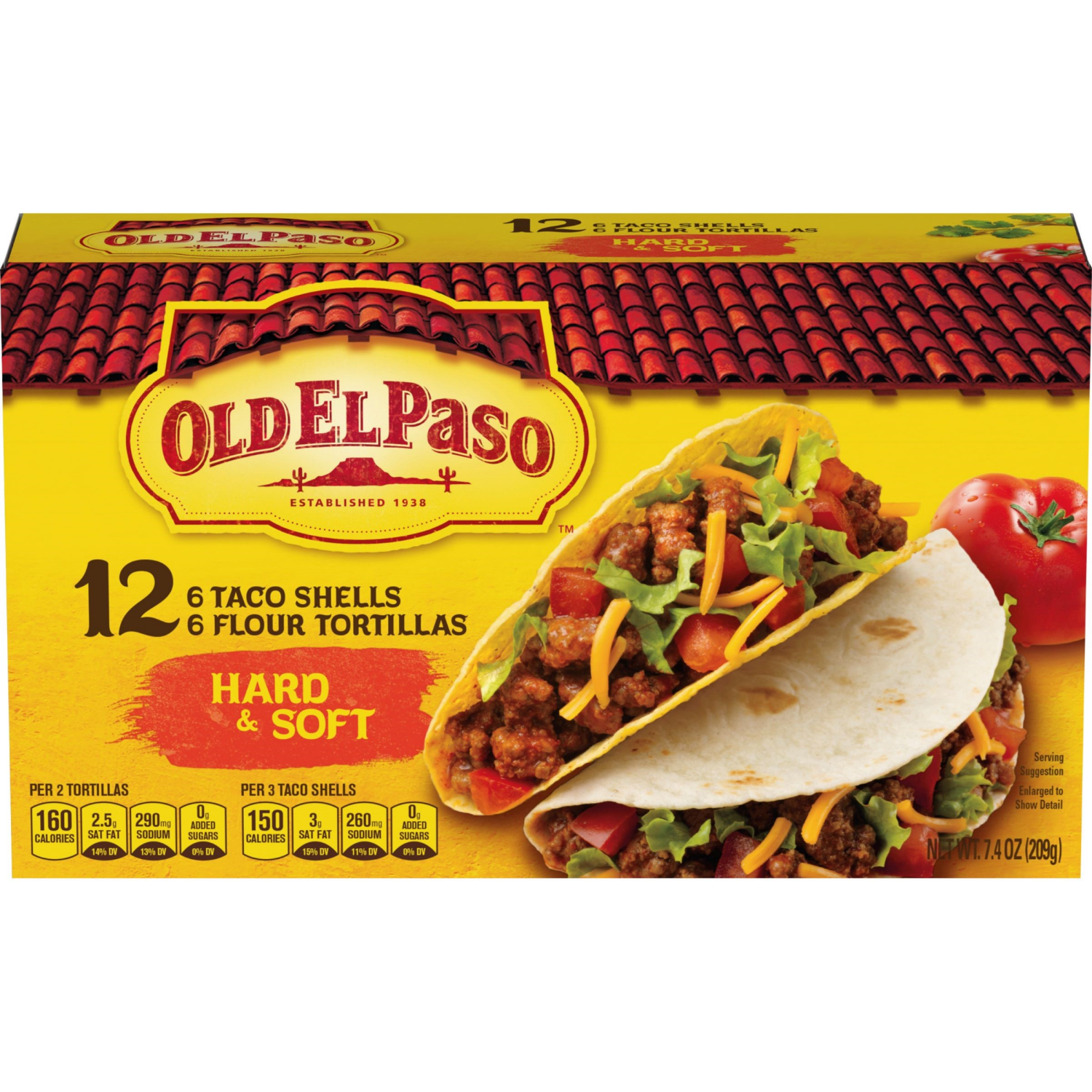 slide 1 of 4, Old El Paso Hard & Soft Taco Shells & Flour Tortillas, 12 Shells, 7.4 oz, 7.4 oz